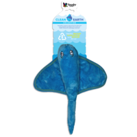 Spunky Pup Clean Earth Dog Toy - Stingray - Large