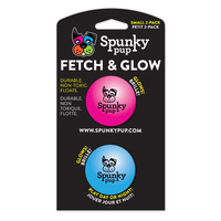 Spunky Pup Fetch & Glow Ball - Small (5cm) (2 Pack)