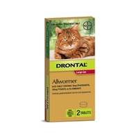 Drontal For Large Cats up to 6kg - 2 Tablets