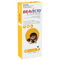 Bravecto SPOT-ON for X-Small Dogs 2-4.5kg - Yellow (6 Months)