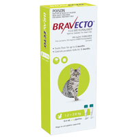 Bravecto Spot-On for Small Cats 1.2-2.8kg - Green (6 Months)