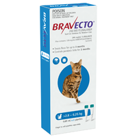Bravecto Spot-On for Medium Cats 2.8-6.25kg - Blue (6 Months)