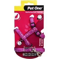 Pet One Reflective Cat Harness & Lead Set - Purple