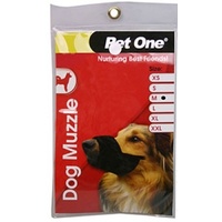 Pet One Dog Nylon Non-Adjustable Muzzle - Medium - Black