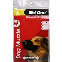 Pet One Nylon Adjustable Dog Muzzle - Small - Black