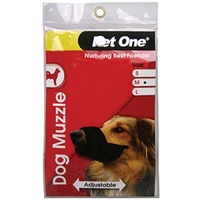Pet One Nylon Adjustable Dog Muzzle - Medium - Black