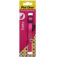Pet One Nylon Elastic Cat Collar - 30cm x 12mm - Fuschia