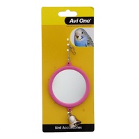 Avi One Bird Toy Round Mirror with bell - 7.7cm