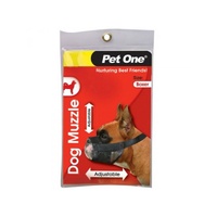 Pet One Nylon Adjustable Dog Boxer Muzzle - Fits Boxers - Black