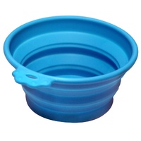 Pet One Silicone Round Travel Bowl - Large (760ml) - Blue
