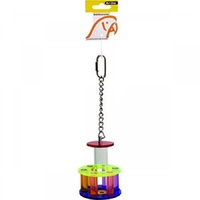 Avi One Parrot Toy Acrylic Hollow Pipe with Round Wheel