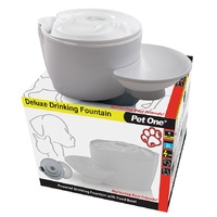 Pet One Deluxe Drinking Fountain with Food Bowl