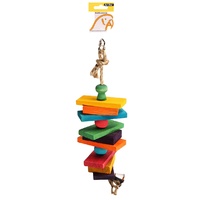Avi One Wooden Blocks With Beads Parrot Toy - 11cm x 36cm