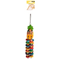 Avi One Parrot Toy Wooden Pineapple With Discs - 7x37cm