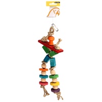 Avi One Wooden Cross with Sisal Parrot Toy - 12cm x 35cm