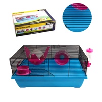 Pet One Critter Penthouse Mouse Wire Cage - 50L X 36.5W X 24cm H - Blue/Pink