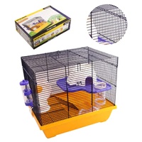 Pet One Critter Mansion Mouse Wire Cage - 42L X 30W X 36.5cm H - White/Yellow