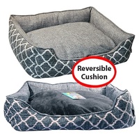 Pet One Rectangular Dog Bed - Imperial Grey Merle - Medium (65x55x17.5cm)