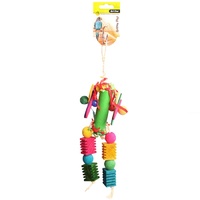 Avi One Bird Toy Paper Roll With Wooden And Plastic Beads - 32cm