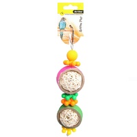 Avi One Bird Toy Rattan Balls With Plastic Beads - 25cm