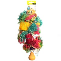 Avi One Bird Toy Loofa With Raffia Wooden Beads And Gourd - 30cm