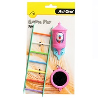 Avi One Bird Toy Ladder, Cuckoo & Mirror - 3 Pieces