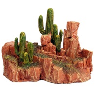 Reptile One Cactus Garden Ornament with Resin Base - Large - 15.5x10x13.5cm