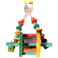 Avi One Parrot Toy Wooden Swing with Wheel - 23.5x12x37.5cm