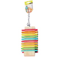 Avi One Parrot Toy Wooden Block with Rainbow Steps - 37cm