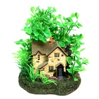 Aqua One Cottage with Plants Ornament (10x10x12cm)