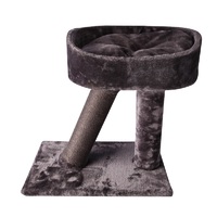 Pet One Cat Scratching Tree Post with Bed - 48cm W x 30cm D x 50cm H (Grey)
