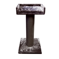 Pet One Cat Scratching Tree Post with Bed - 50cm W x 50cm D x 98cm H (Grey/Jute)