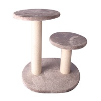 Pet One Cat Scratching Tree Double Post with Platform - 50cm W x 40cm D x 54cm H (White/Jute)