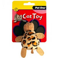 Pet One Plush Leopard Tortoise Cat Toy - 10.5cm