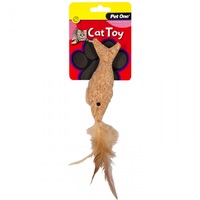 Pet One Cork Fish with Feathers Cat Toy - 14cm