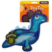 Pet One Adventure Squeaky Dinosaur Dog Toy - 29cm - Blue