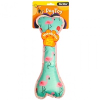 Pet One Interactive Squeaky Flamingo Bone Dog Toy - 35cm