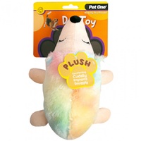 Pet One Plush Squeaky Rainbow Unihog Dog Toy - 26cm