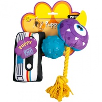Pet One Puppy Toy Fun Pack - 3 Toys (Assorted)