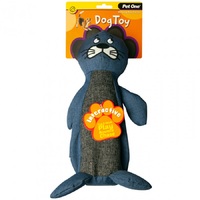 Pet One Interactive Blue Seal Dog Toy - 35cm