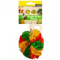 Pet One Small Animal Veggie Straw Chew Hanging Donut - 9cm