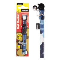 Pet One Nylon Cat Collar - Camerfly - Blue (10mm x 18-28cm)