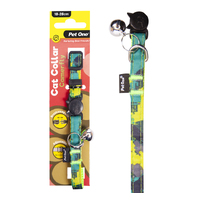 Pet One Nylon Cat Collar - Camerfly - Green (10mm x 18-28cm)