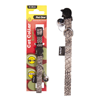 Pet One Nylon Cat Collar - Safari - Grey (10mm x 18-28cm)