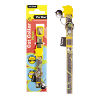Pet One Nylon Cat Collar - Neon - Yellow (10mm x 18-28cm)