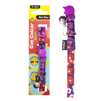 Pet One Nylon Cat Collar - Neon - Purple (10mm x 18-28cm)