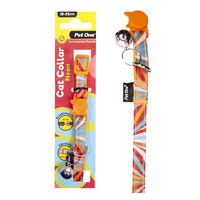 Pet One Nylon Cat Collar - Neon - Orange (10mm x 18-28cm)