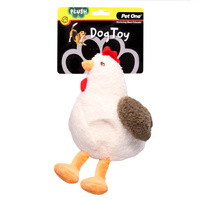 Pet One Plush Squeaky Dog Toy - Crinkle Hen (22cm)