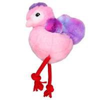 Pet One Plush Squeaky Dog Toy - Bird with Rope - Pink (20cm)