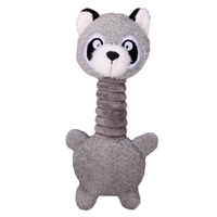 Pet One Plush Squeaky Dog Toy - Racoon with Long Neck - 21cm